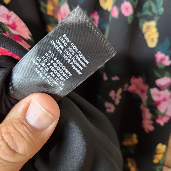 Aritzia Wilfred Womens Button Long Sleeve Black Floral Dress Size 8 - Picture 13 of 13